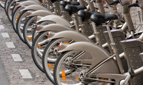 Bicycles for rent, Paris, France