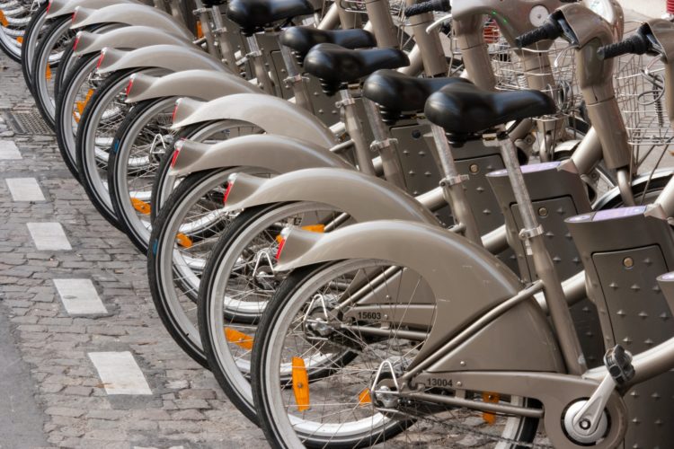 Bicycles for rent, Paris, France